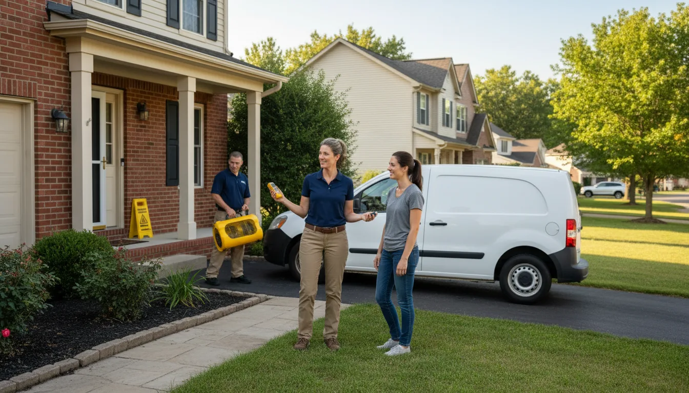 Residential water damage restoration in Donie, TX